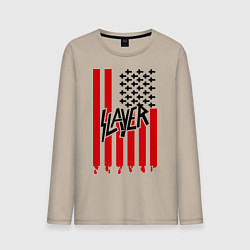 Лонгслив хлопковый мужской Slayer Flag, цвет: миндальный