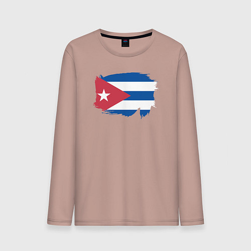 Мужской лонгслив Флаг Кубы / Пыльно-розовый – фото 1