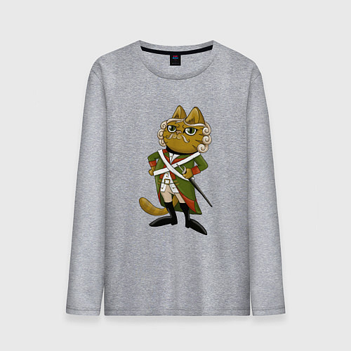 Мужской лонгслив Кот-солдат / Меланж – фото 1
