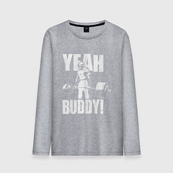 Лонгслив хлопковый мужской Yeah buddy - Ронни Коулман, цвет: меланж
