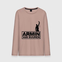 Лонгслив хлопковый мужской Armin van buuren, цвет: пыльно-розовый