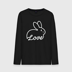 Лонгслив хлопковый мужской Love bunny, цвет: черный