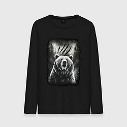 Лонгслив хлопковый мужской Большой Медведь, цвет: черный