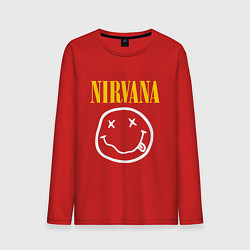 Лонгслив хлопковый мужской Nirvana original, цвет: красный