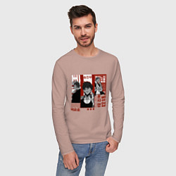 Лонгслив хлопковый мужской Solo leveling Rank S, цвет: пыльно-розовый — фото 2