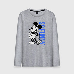 Лонгслив хлопковый мужской So funny Mickey, цвет: меланж