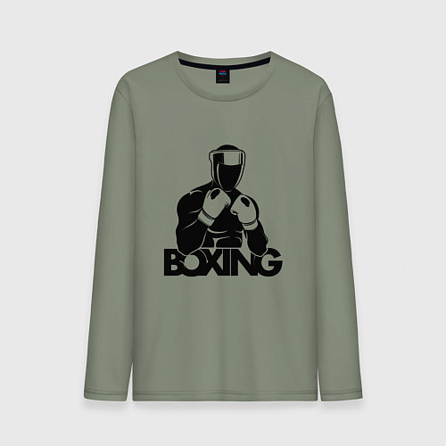 Мужской лонгслив Boxing art / Авокадо – фото 1
