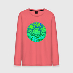 Мужской лонгслив Зеленый кельтский узор