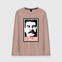 Лонгслив хлопковый мужской USSR Stalin, цвет: пыльно-розовый