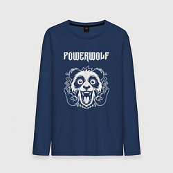 Лонгслив хлопковый мужской Powerwolf rock panda, цвет: тёмно-синий