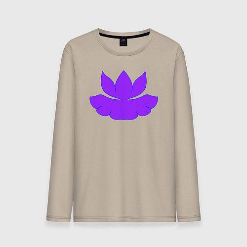 Мужской лонгслив Узорный лотос с листиком / Миндальный – фото 1