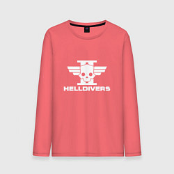 Лонгслив хлопковый мужской Helldivers 2: Logo, цвет: коралловый
