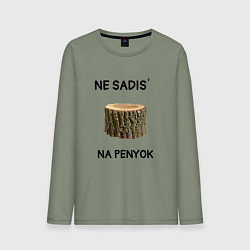 Мужской лонгслив Не садись на пенек в лесу