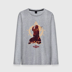 Лонгслив хлопковый мужской Helldivers 2: Paratroopers Symbol, цвет: меланж