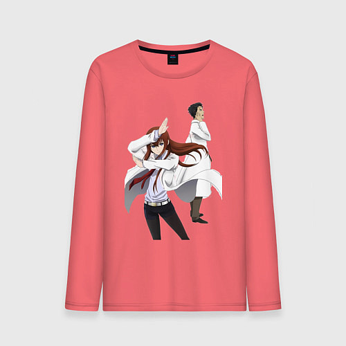 Мужской лонгслив Врата Штейна Ринтаро Курису Макисэ / Коралловый – фото 1