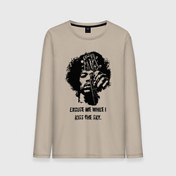 Лонгслив хлопковый мужской James Marshall Hendrix, цвет: миндальный