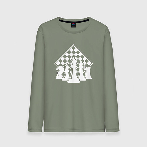 Мужской лонгслив Фигуры шахмат / Авокадо – фото 1