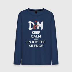 Лонгслив хлопковый мужской DM keep calm and enjoy the silence, цвет: тёмно-синий