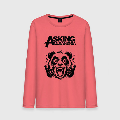 Мужской лонгслив Asking Alexandria - rock panda / Коралловый – фото 1