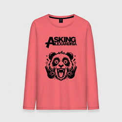 Лонгслив хлопковый мужской Asking Alexandria - rock panda, цвет: коралловый