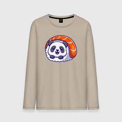 Лонгслив хлопковый мужской Roll panda, цвет: миндальный