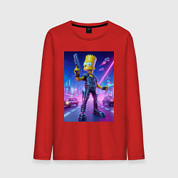Мужской лонгслив Cyber Bart - neon glow ai art