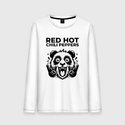 Лонгслив хлопковый мужской Red Hot Chili Peppers - rock panda, цвет: белый