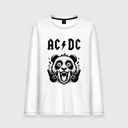 Лонгслив хлопковый мужской AC DC - rock panda, цвет: белый