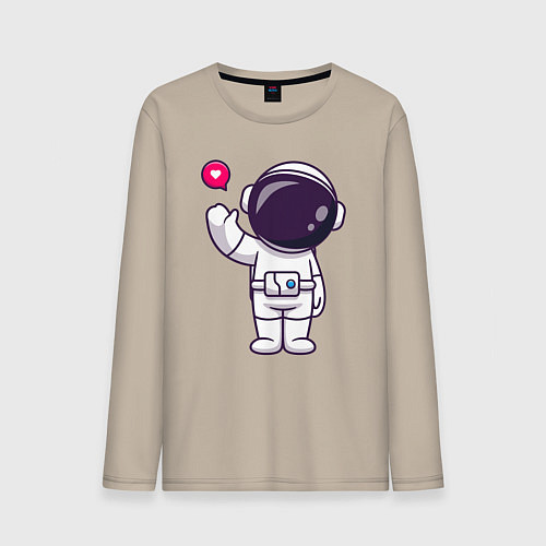 Мужской лонгслив Hello spaceman / Миндальный – фото 1