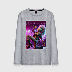 Лонгслив хлопковый мужской Барби поёт панк-рок, цвет: меланж