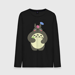 Лонгслив хлопковый мужской Totoro game, цвет: черный