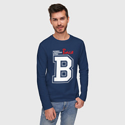 Лонгслив хлопковый мужской Вася человек с большой буквы, цвет: тёмно-синий — фото 2