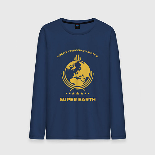 Мужской лонгслив Helldivers: Super Earth / Тёмно-синий – фото 1