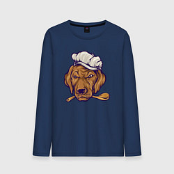 Лонгслив хлопковый мужской Chef dog, цвет: тёмно-синий