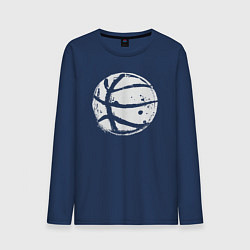 Лонгслив хлопковый мужской Basket balls, цвет: тёмно-синий
