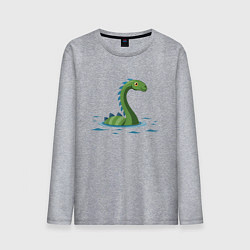 Мужской лонгслив Динозаврик, плывущий в воде