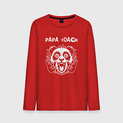 Лонгслив хлопковый мужской Papa Roach rock panda, цвет: красный