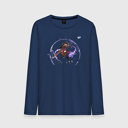 Лонгслив хлопковый мужской Бэй Доу из Геншин Импакт, цвет: тёмно-синий