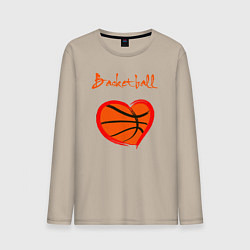 Лонгслив хлопковый мужской Basket love, цвет: миндальный