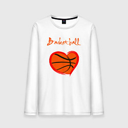 Лонгслив хлопковый мужской Basket love, цвет: белый