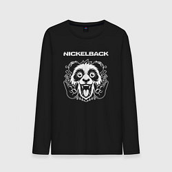 Лонгслив хлопковый мужской Nickelback rock panda, цвет: черный