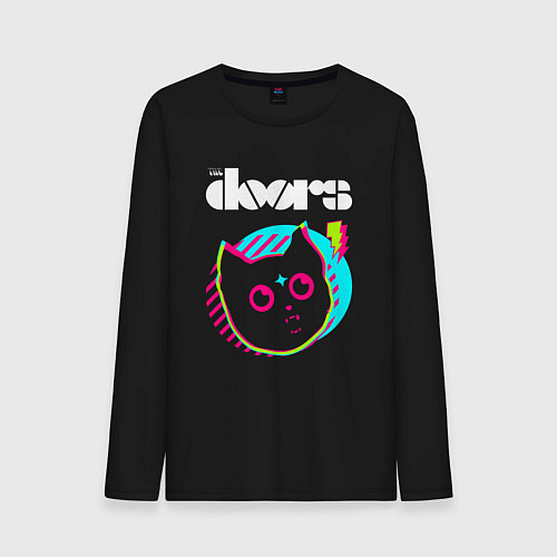 Мужской лонгслив The Doors rock star cat / Черный – фото 1
