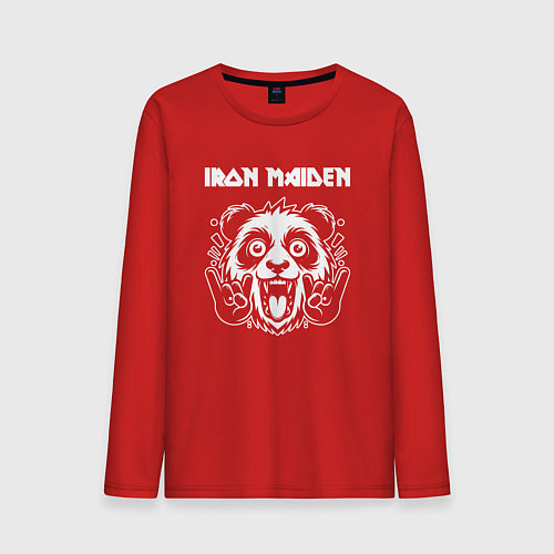 Мужской лонгслив Iron Maiden rock panda / Красный – фото 1