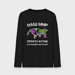 Мужской лонгслив Котик на карте