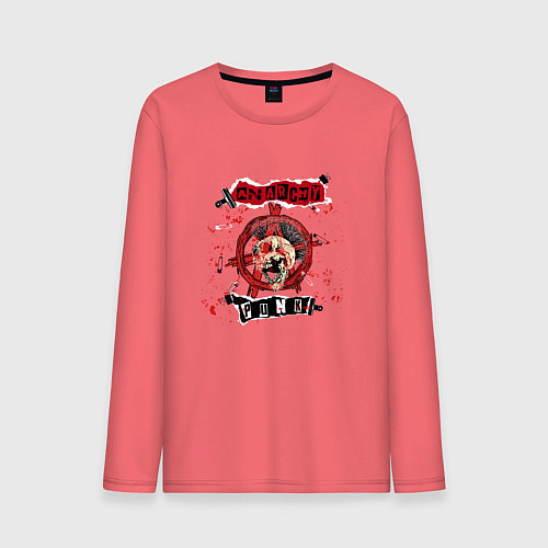 Мужской лонгслив Анархия краской / Коралловый – фото 1
