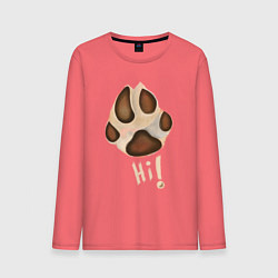 Мужской лонгслив Лапа собаки акварелью