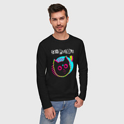 Лонгслив хлопковый мужской Sex Pistols rock star cat, цвет: черный — фото 2