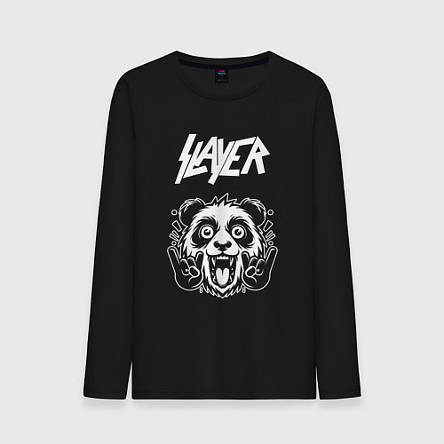 Мужской лонгслив Slayer rock panda / Черный – фото 1