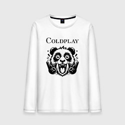 Лонгслив хлопковый мужской Coldplay - rock panda, цвет: белый