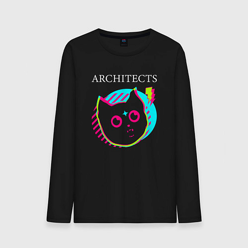 Мужской лонгслив Architects rock star cat / Черный – фото 1